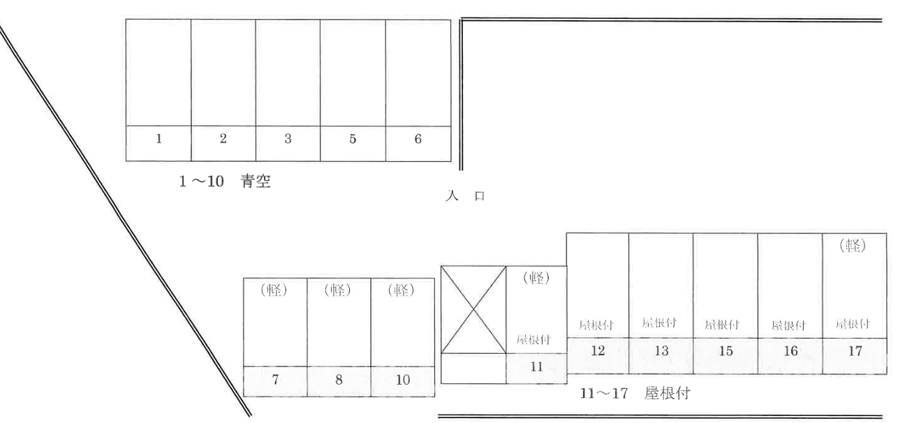 昭和化学工業駐車場の駐車配置図