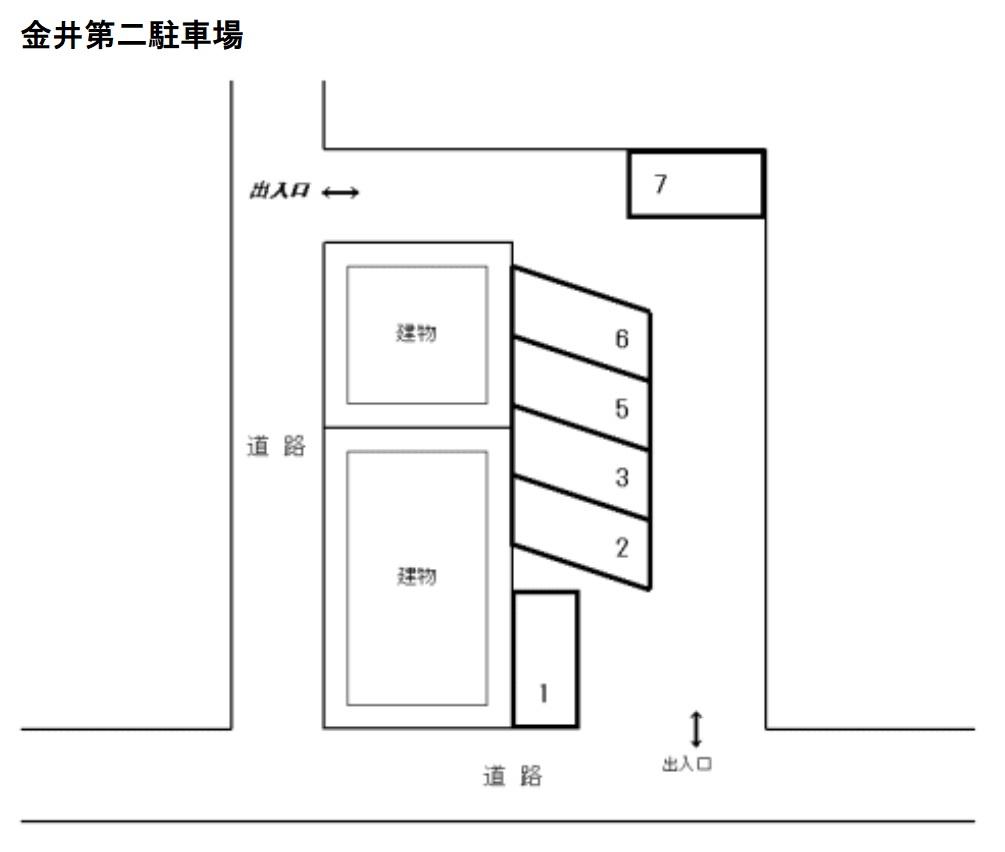 金井第二駐車場の駐車配置図