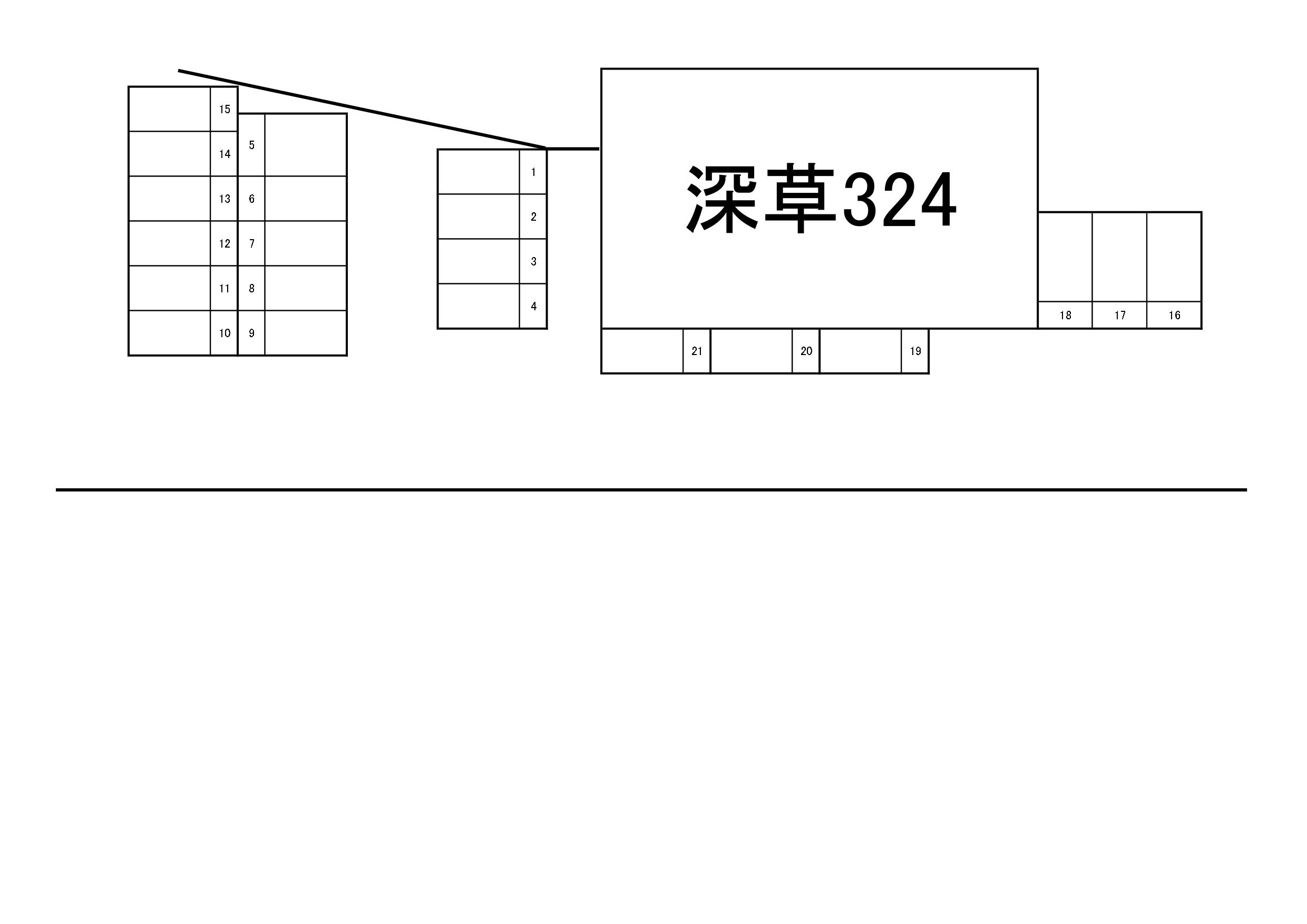 深草鞍ケ谷ガレージの駐車配置図