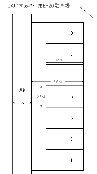 JAいずみの第E-20駐車場の駐車配置図