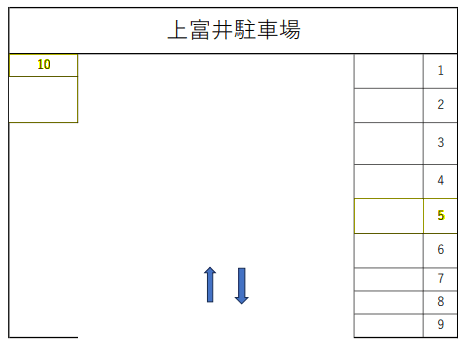 上富井駐車場の駐車配置図