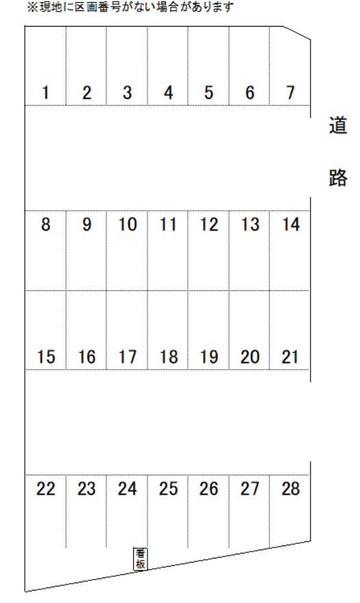 風間駐車場の駐車配置図