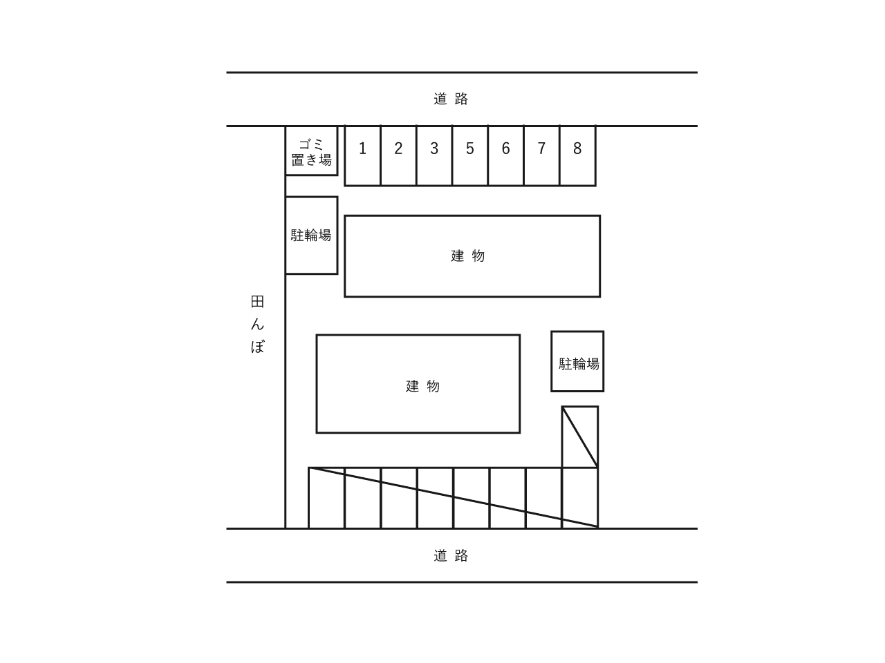 ハイステージ　パークサイドの駐車配置図