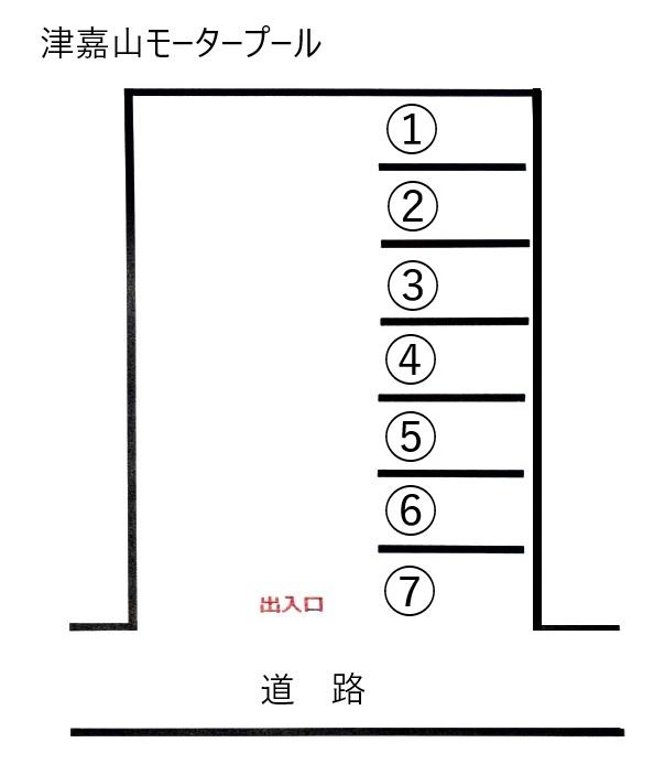 津嘉山モータープールの駐車配置図