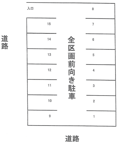 小坂５丁目月極駐車場の駐車配置図