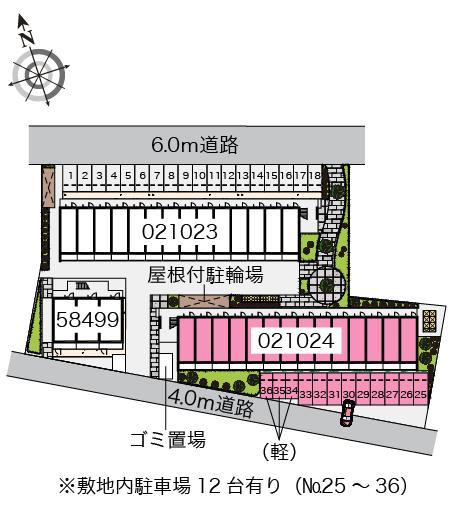 花水木二番館(21024)の駐車配置図