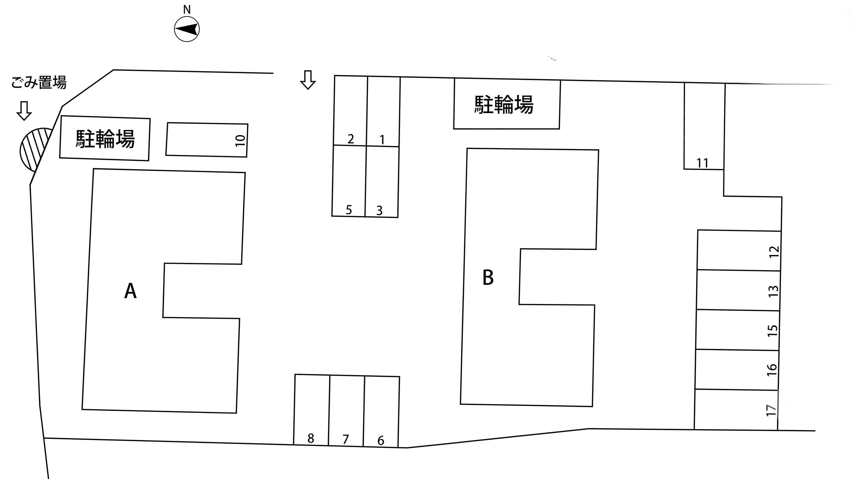 アネシスハイツ モータープールの駐車配置図