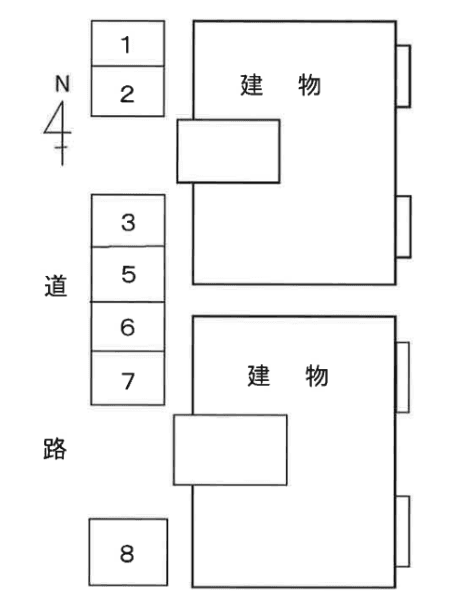 アスカハイツの駐車配置図