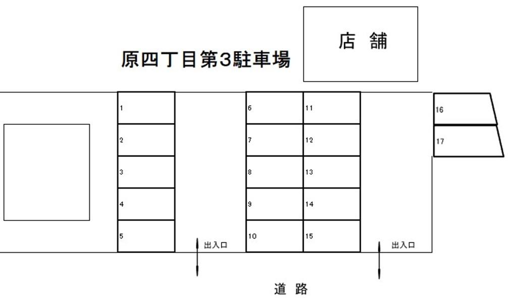 原四丁目第3駐車場の駐車配置図