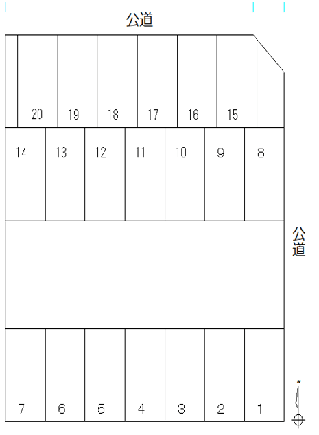 香呑町駐車場の駐車配置図