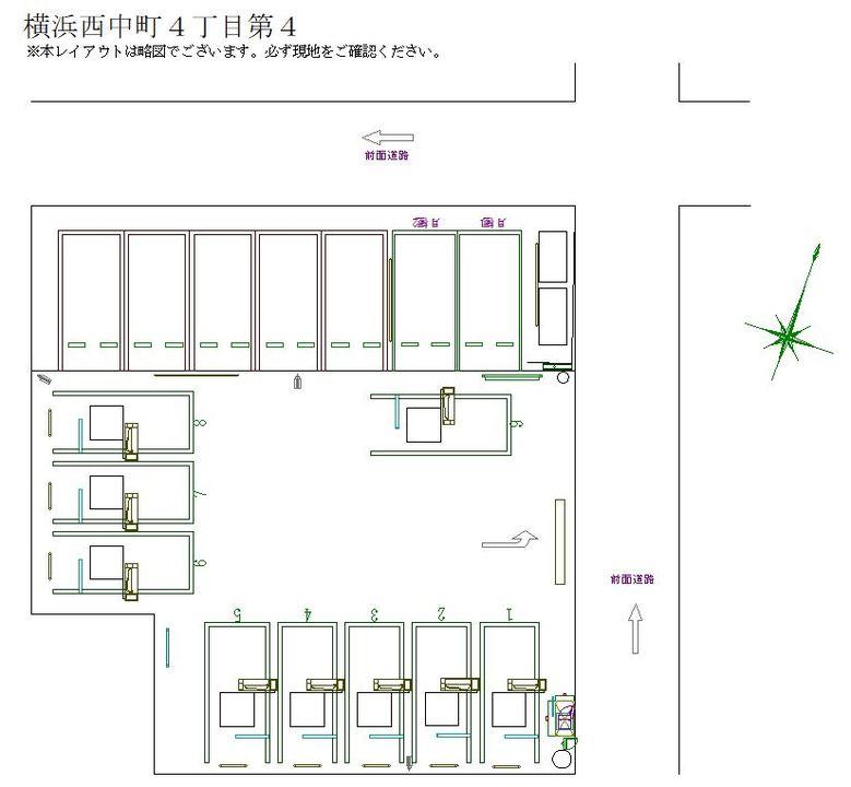 横浜西中町４丁目第４の駐車配置図