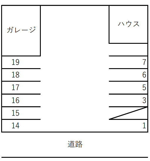 池田パーキングの駐車配置図