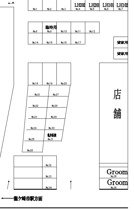 小林駐車場の駐車配置図