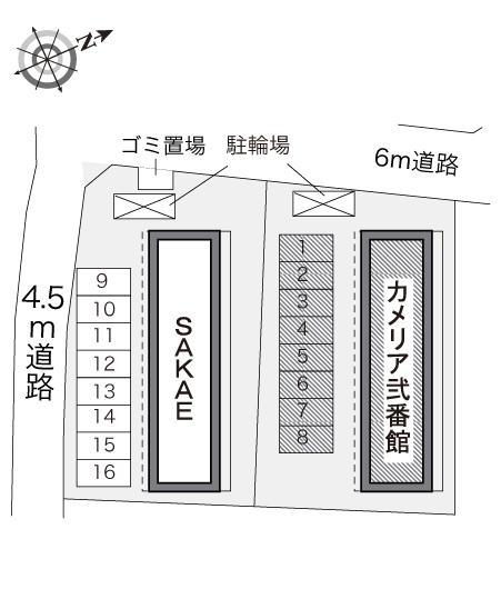 カメリア弐番館(13013)の駐車配置図