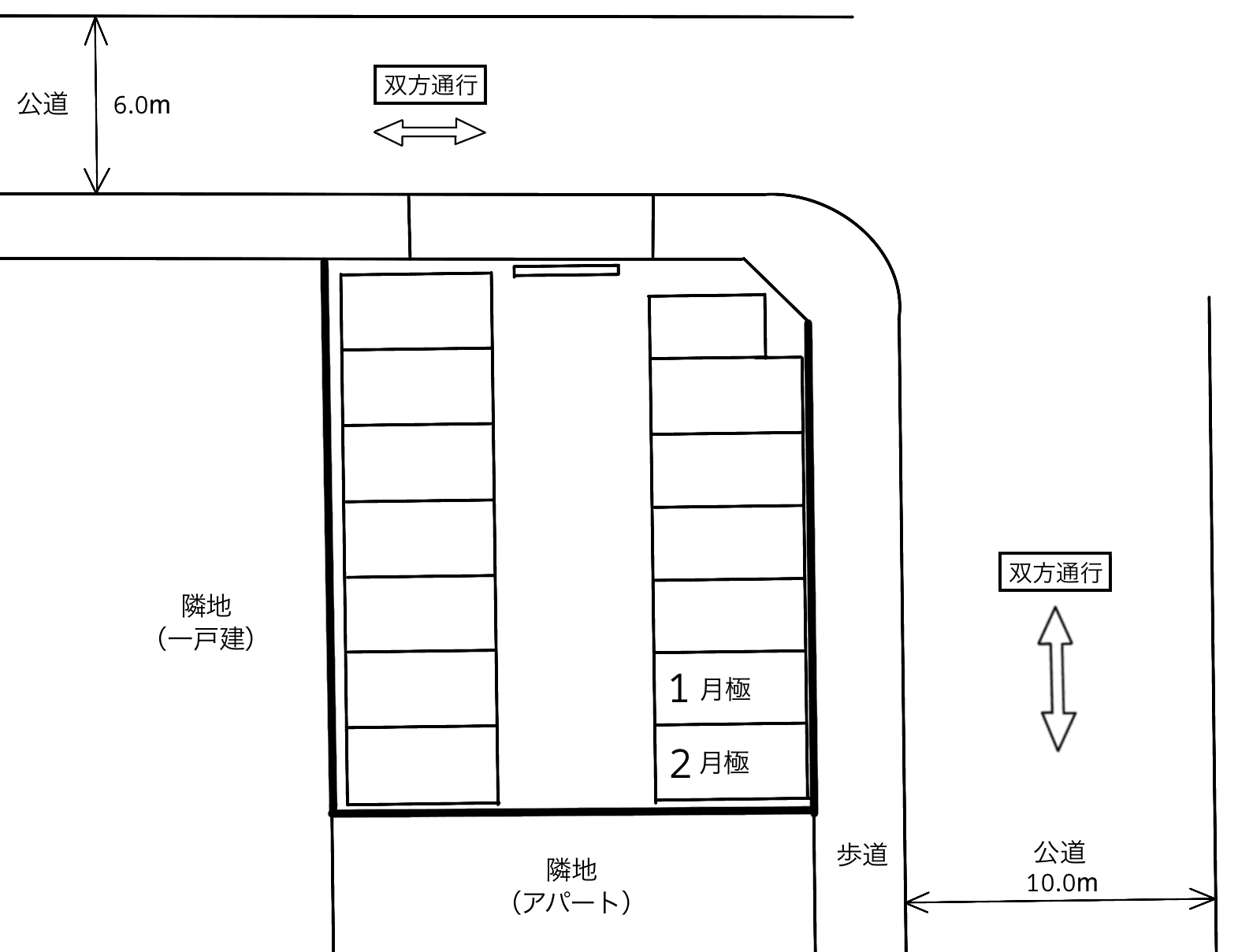 東大曽根町第４の駐車配置図