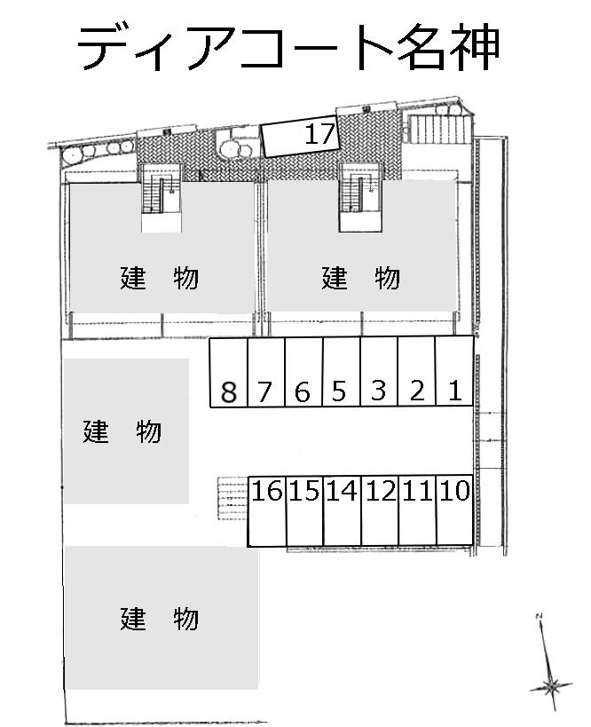 ディアコート名神の駐車配置図
