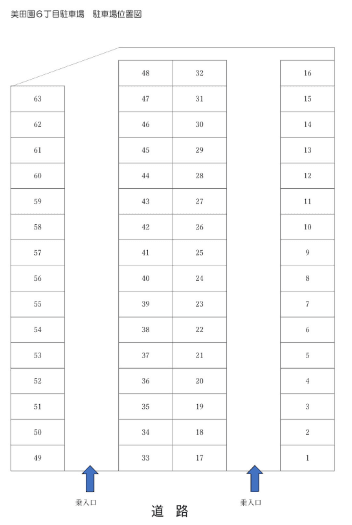 美田園6丁目駐車場の駐車配置図