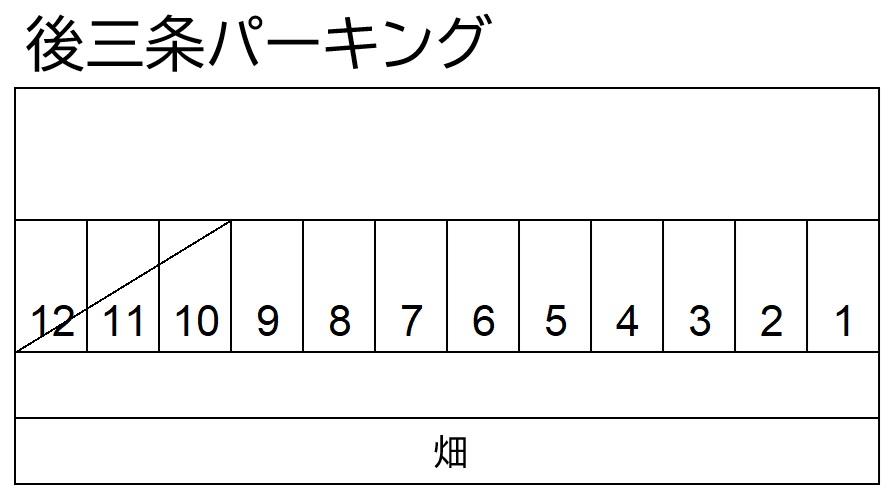 後三条パーキングの駐車配置図