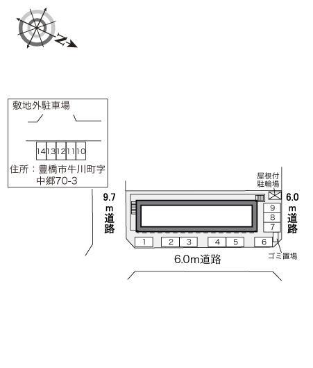 エスポ牛川(32706)の駐車配置図