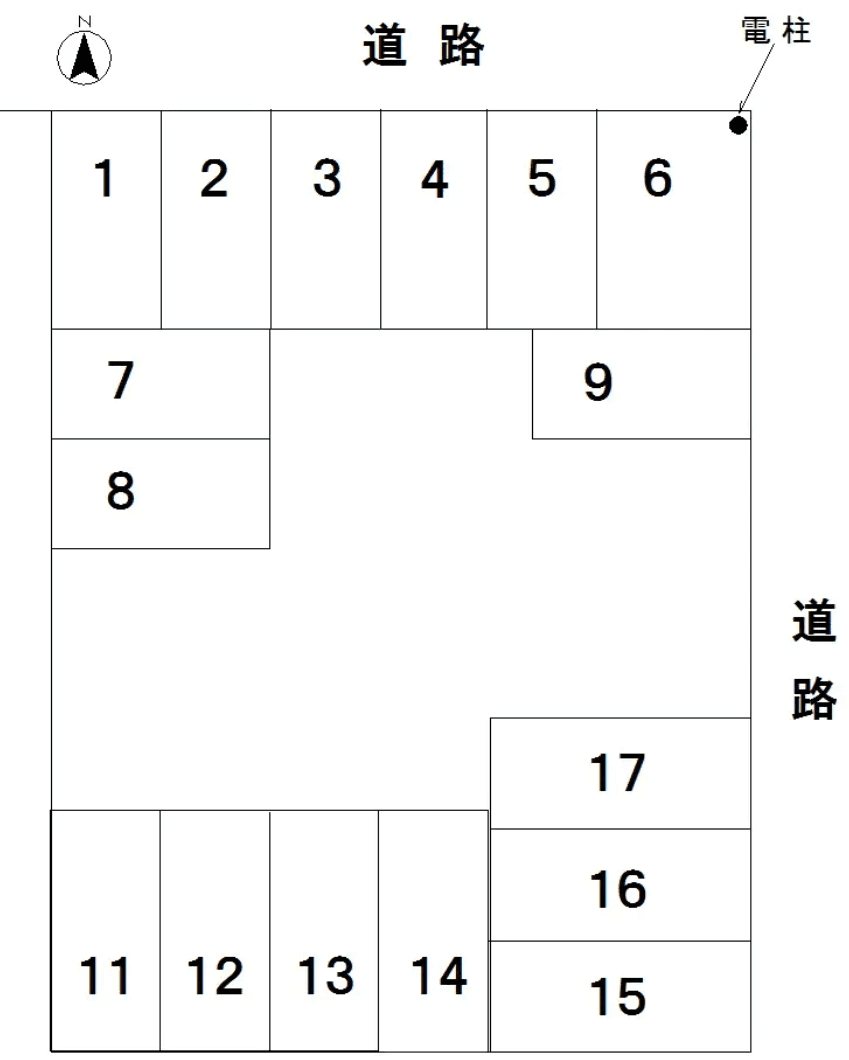 佐草パーキングの駐車配置図