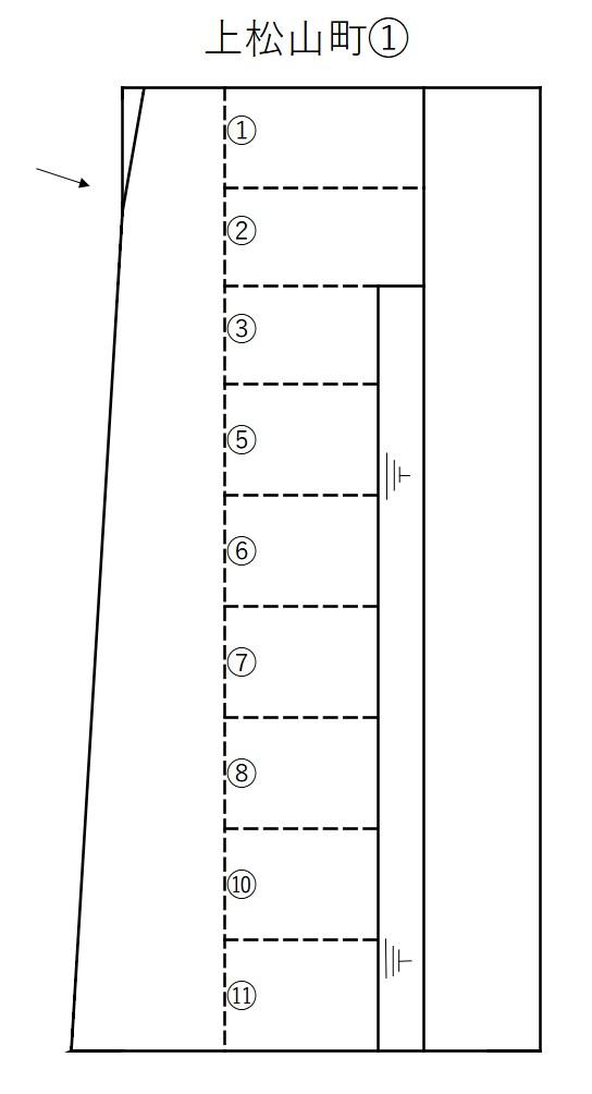 上松山町①の駐車配置図