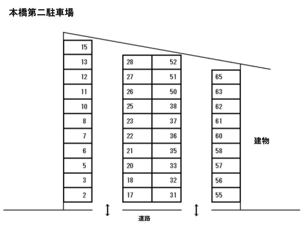 本橋第二駐車場の駐車配置図