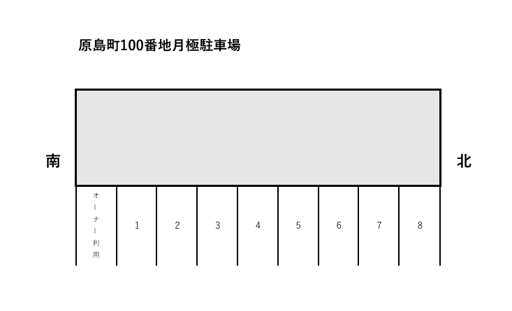 原島町100番地月極駐車場の駐車配置図