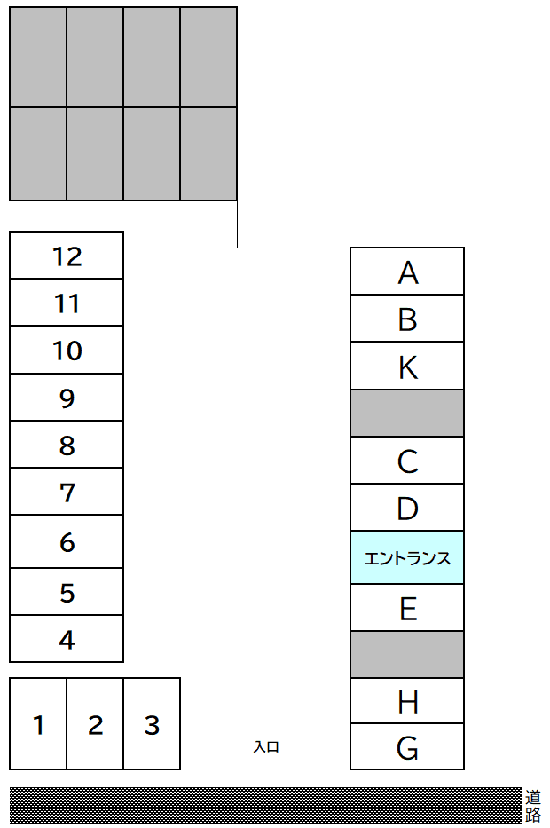 山口第一ハイツの駐車配置図