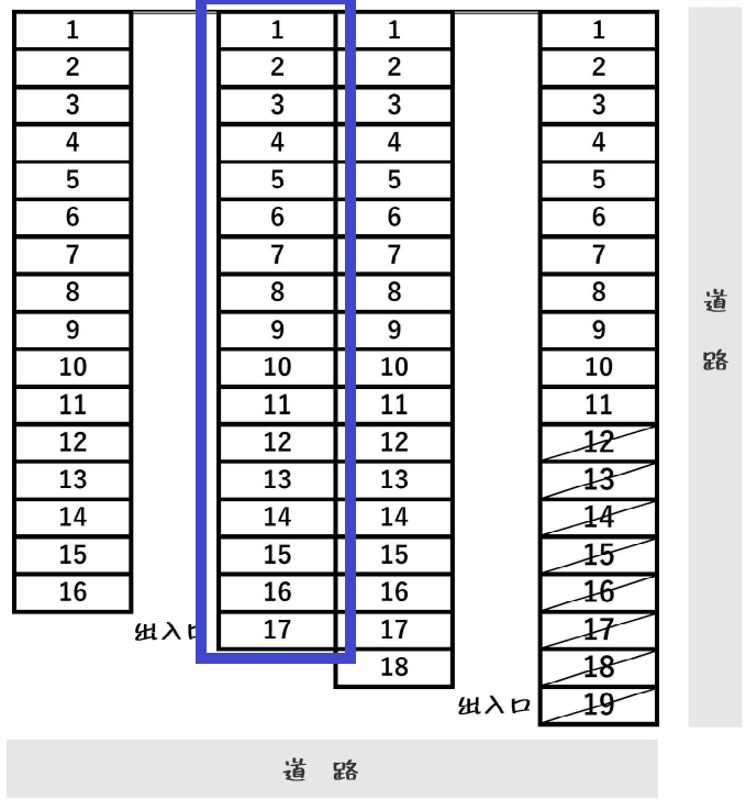 【55024】第一ミナミ駐車場Ｃの駐車配置図