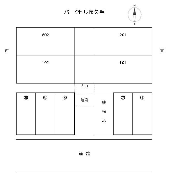 パークヒル長久手の駐車配置図