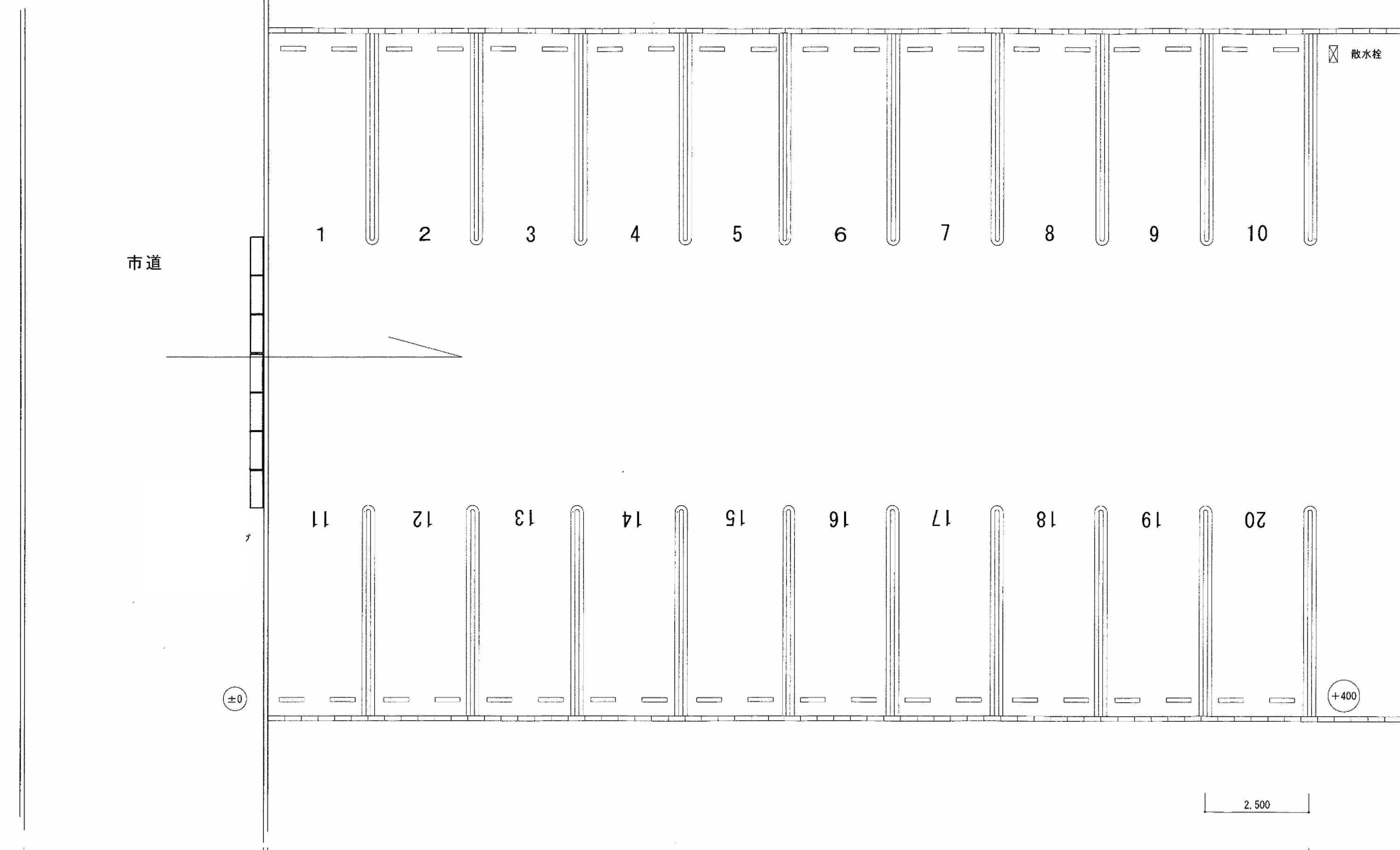 M Garageの駐車配置図