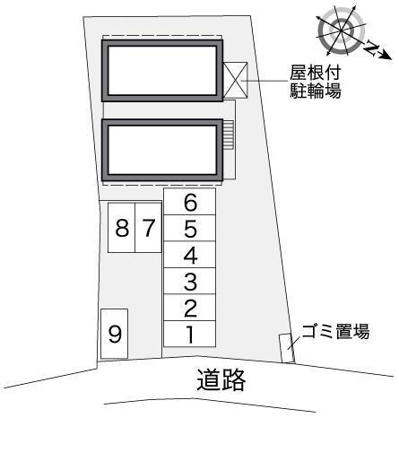 レオパレスアルテⅢ(36344) 敷地外駐車場の駐車配置図
