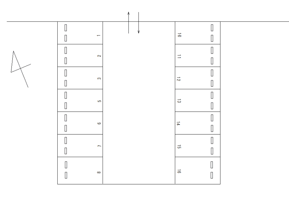 FK川名本町4丁目駐車場の駐車配置図