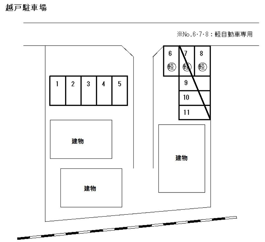 越戸駐車場の駐車配置図