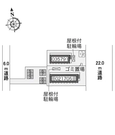 アジェル岩倉南(21705)　敷地外駐車場の駐車配置図