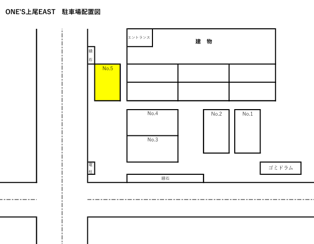 ONE’S上尾EASTの駐車配置図