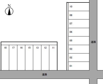 横井新居屋ﾊﾟ-ｸの駐車配置図