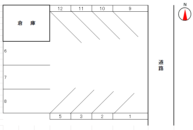 羽所町305駐車場の駐車配置図