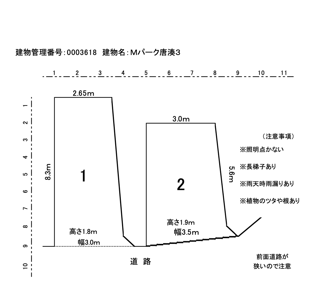Ｍパーク唐湊３の駐車配置図