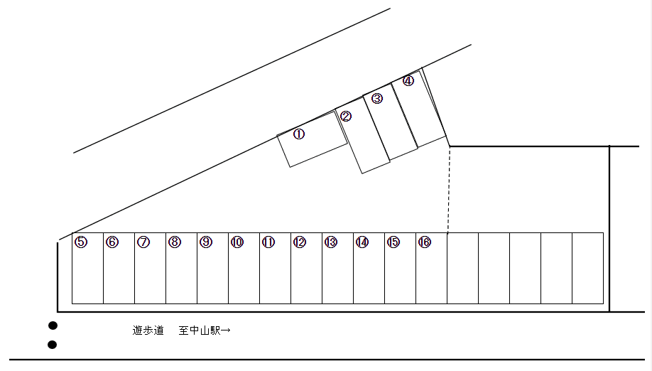 三好北口駐車場の駐車配置図