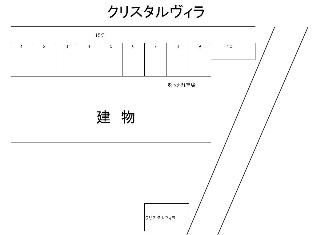 クリスタルヴィラの駐車配置図