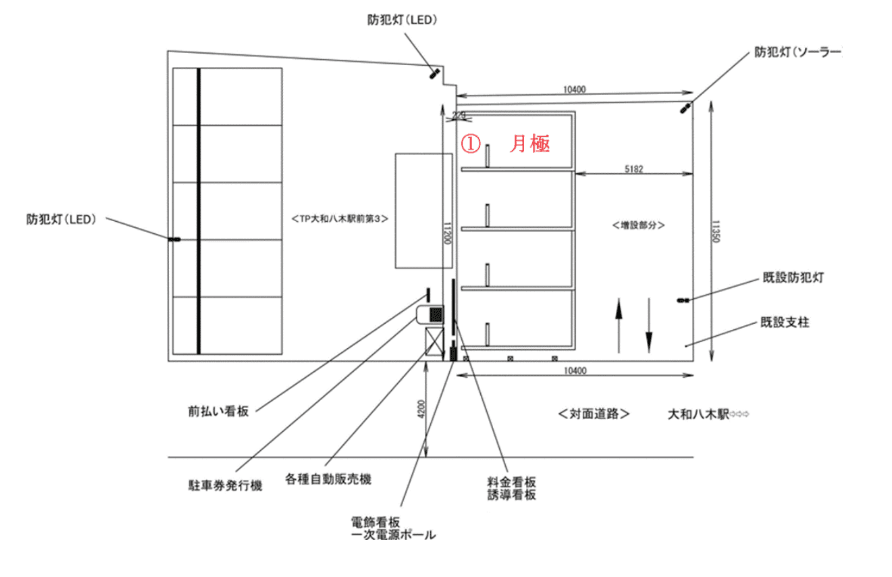 大和八木駅前第３の駐車配置図