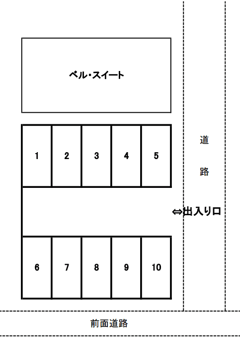 喜沢南２丁目駐車場の駐車配置図