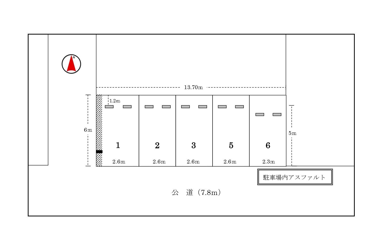 池上新町103駐車場の駐車配置図