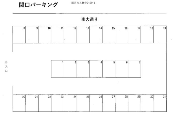関口パーキングの駐車配置図