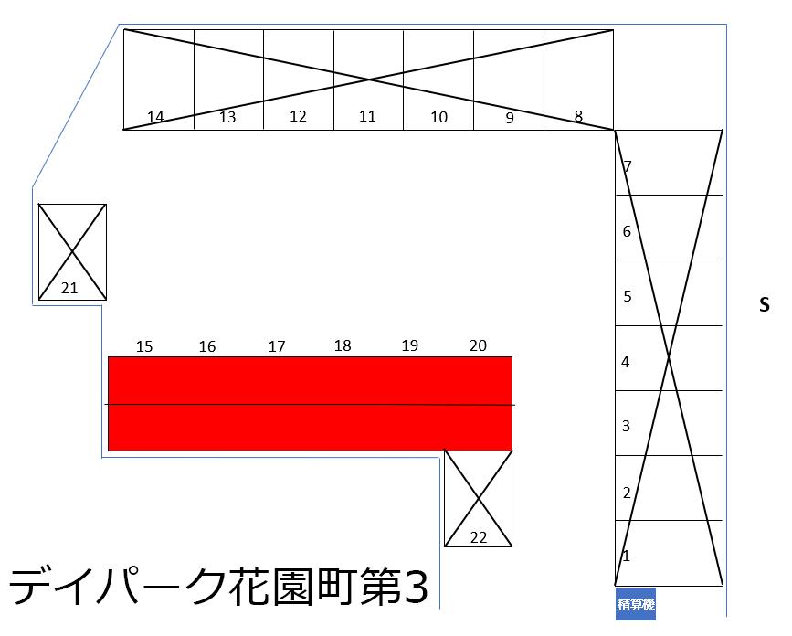 デイパーク花園町第3の駐車配置図