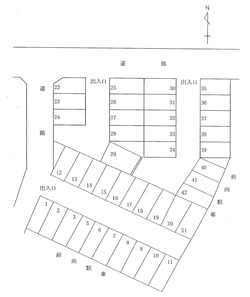 オミチバタパーキングの駐車配置図