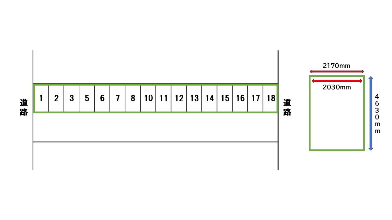 山崎パーキングの駐車配置図