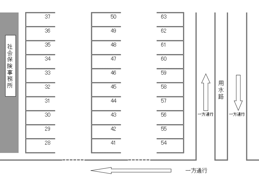 寿パーキングⅡの駐車配置図
