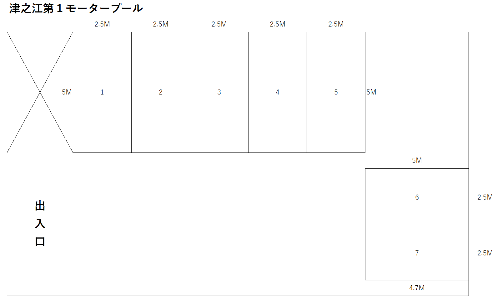 津之江第１モータープールの駐車配置図